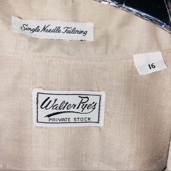 Walter Pye MEN BUTTON COLLAR SHIRT SHORT SLEEVE 16 - Picture 4 of 6